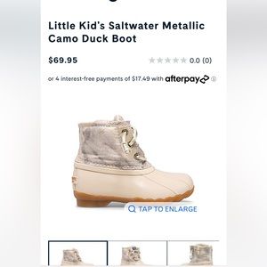 Sperry Saltwater Boot Little girls size 9M